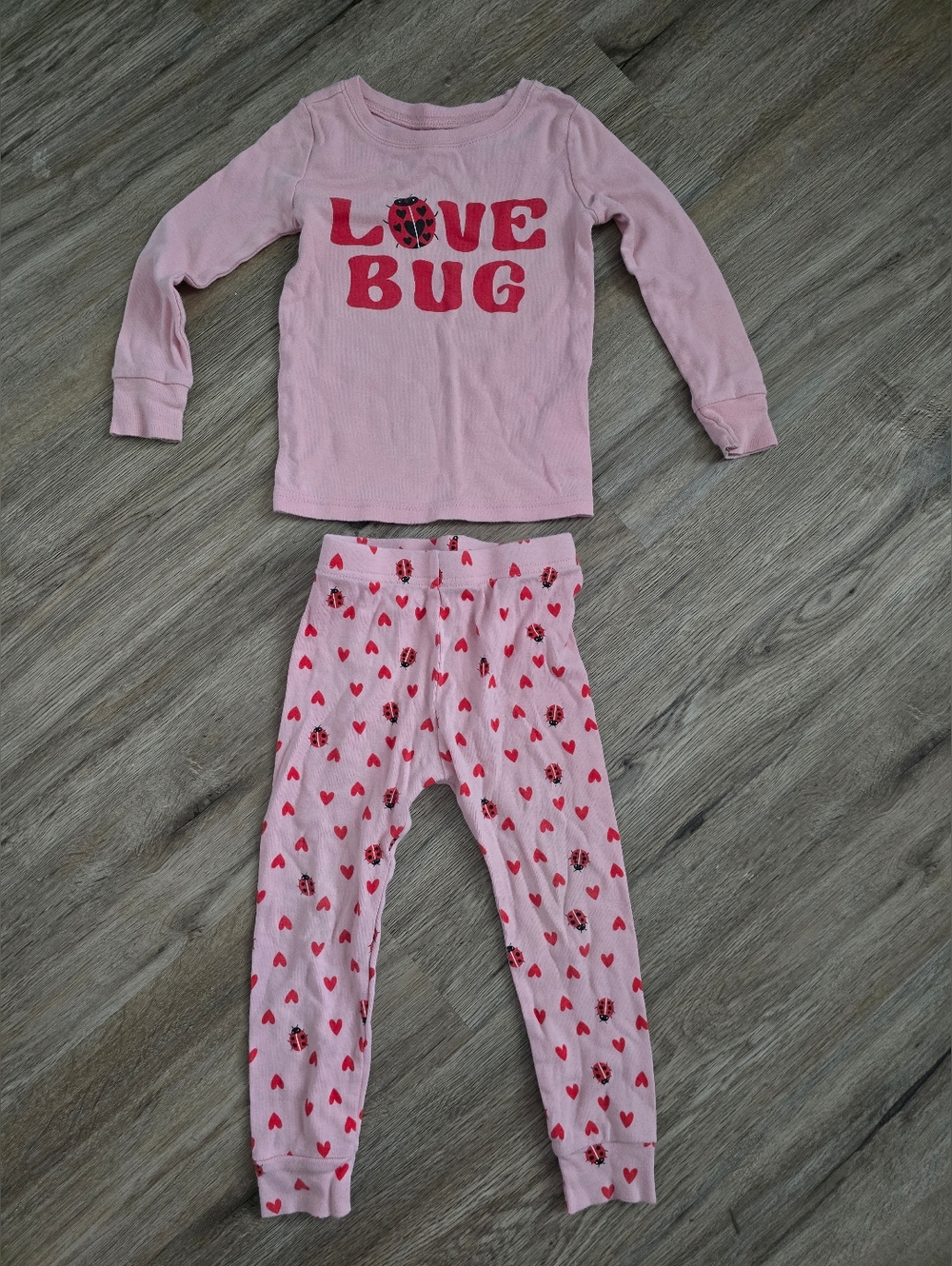 Old Navy Pink 'Love Bug' Two-Piece Pajama Set